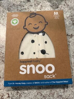Happiest Baby Snoo Sack Baby Sleep Sack - Cream with Black Dots, Size M